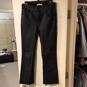 Madewell black coated Ankle jeans